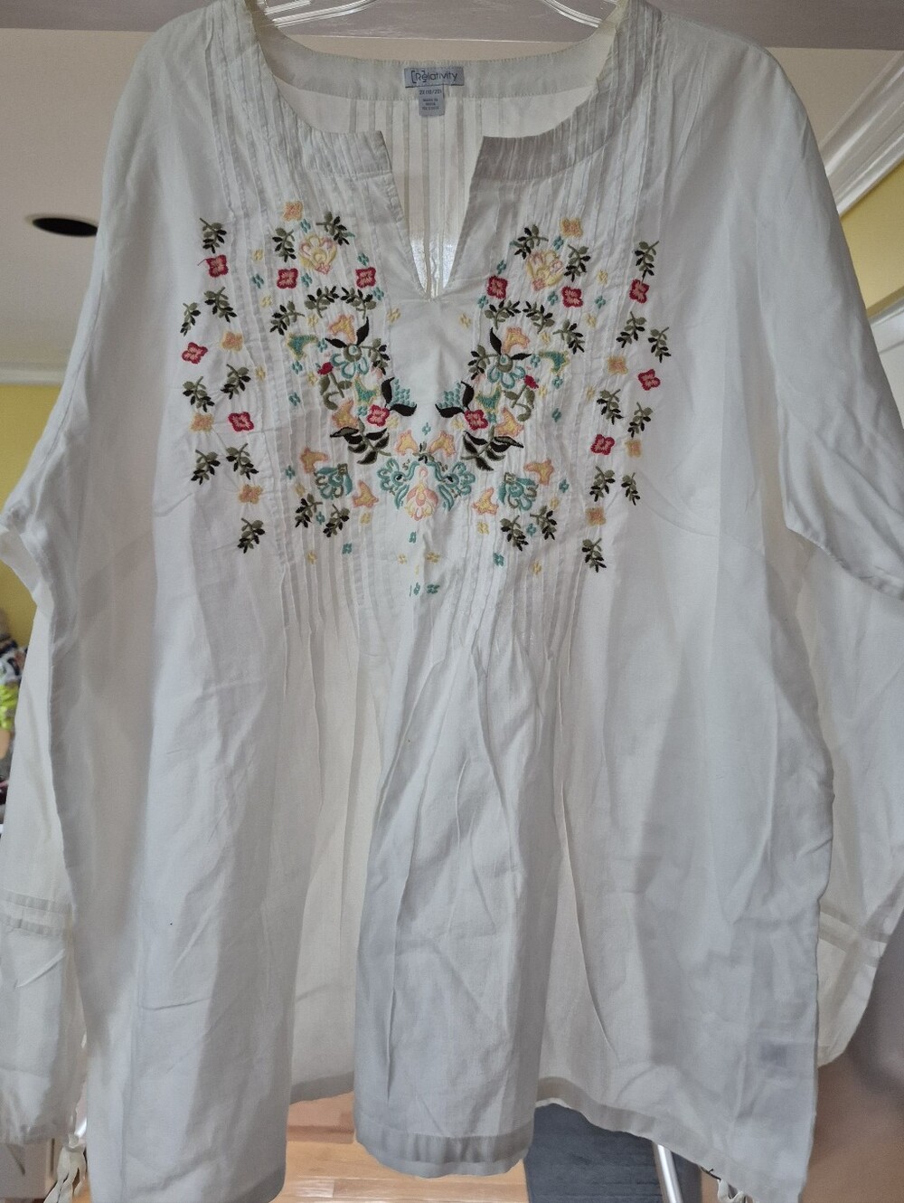 Y2k 2x Relativity Floral Emroidered Semi Sheer Top - Picture 6 of 7